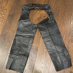 Harley-Davidson Black Leather Gear with Silver Emblem